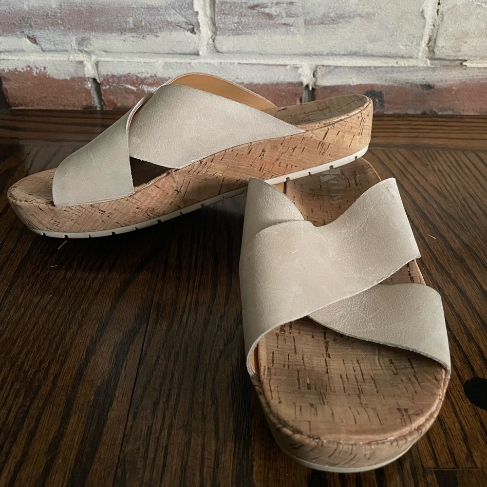 Cork and leather sandals